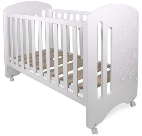 ledikant Lovely junior 124 x 63 cm hout wit/blauw