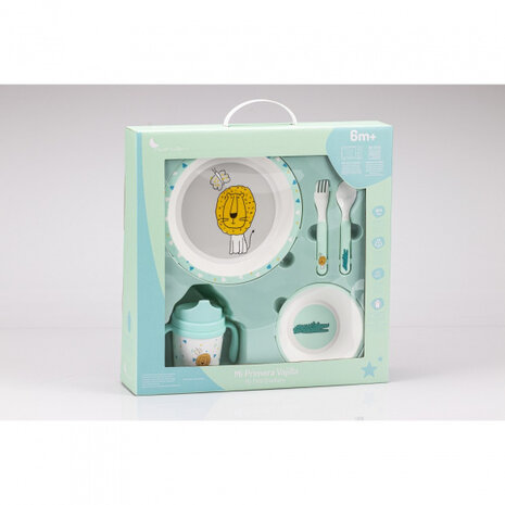 babyservies Savana junior polypropyleen groen 5-delig