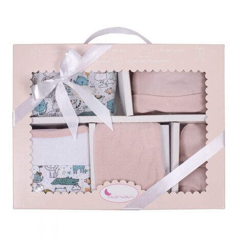 babykledingset junior katoen roze 5-delig