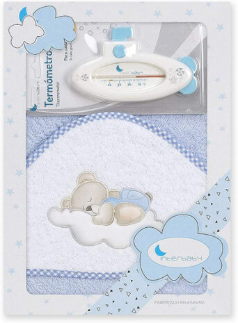 badaccessoires Cloud 100 cm katoen blauw 2-delig