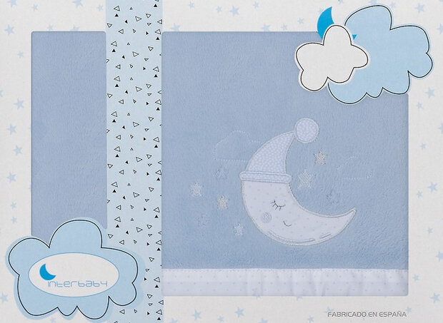 lakenset wieg Maan 110 x 82 cm polyester blauw 3-delig