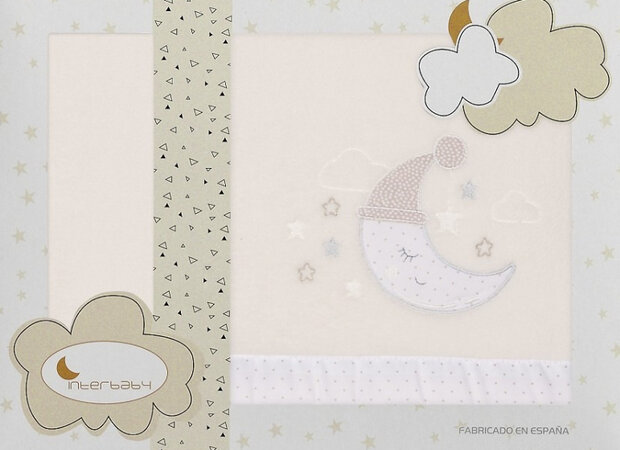 lakenset wieg Maan 110 x 82 cm polyester beige 3-delig