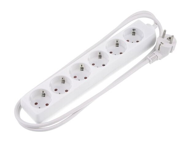 Stekkerdoos 6-contacten 1,5 meter kabel