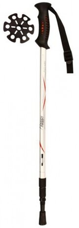 Wandelstok Verstelbaar 63-135 cm Zilver/Rood 1 Stuk
