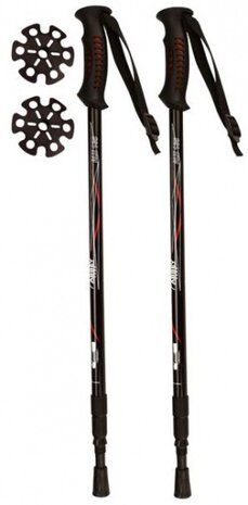Wandelstokken Verstelbaar 63-135 cm Zwart 2 Stuks