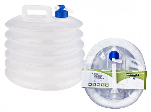 Water jerrycan met kraan 15 liter opvouwbaar