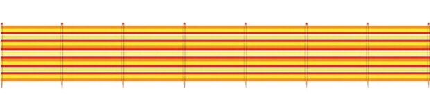 windscherm 8 palen 120 x 462 cm geel/rood