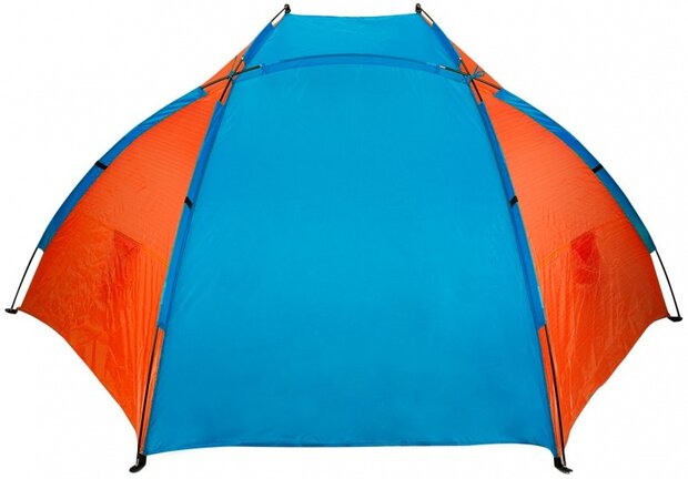 Strandtent 270 x 120 x 120 cm blauw/oranje