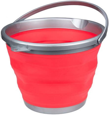 emmer opvouwbaar 15 liter rood/grijs