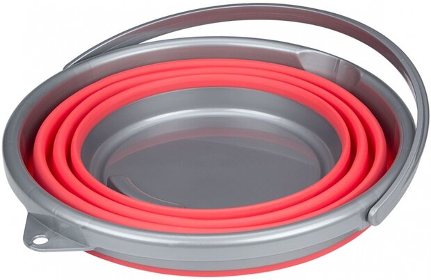 emmer opvouwbaar 15 liter rood/grijs