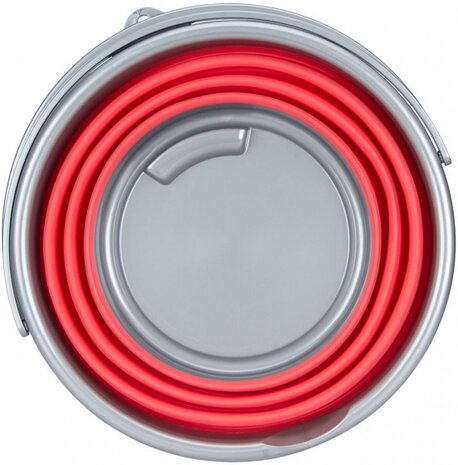emmer opvouwbaar 15 liter rood/grijs