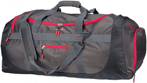 weekendtas Sphere 119 liter polyester donkergrijs/rood