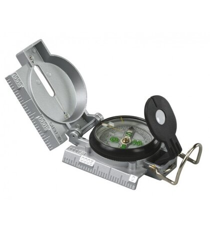 kompas Expeditie kunststof 7,5 x 6 x 3 cm zilver