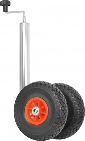 dubbel neuswiel 48 mm met rubber neuswiel