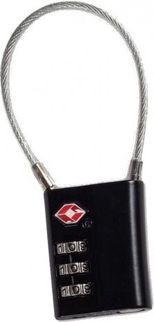 bagageslot TSA cijfercombinatie zwart/zilver 10 cm