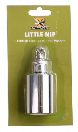 heupfles Little Nip RVS 29 ml zilver 15 cm