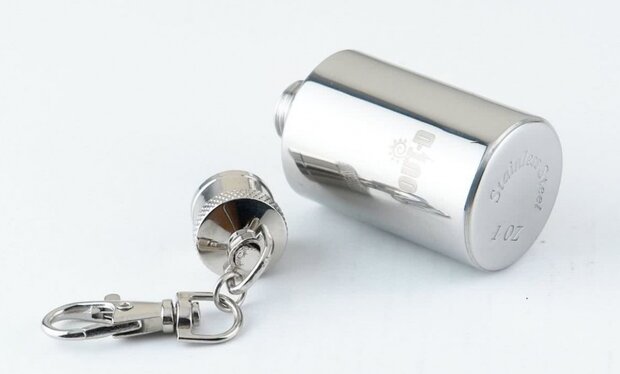 heupfles Little Nip RVS 29 ml zilver 15 cm