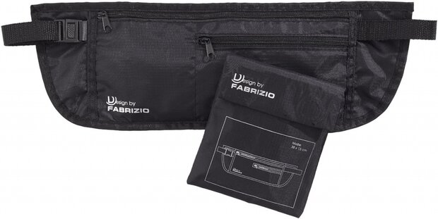 moneybelt zwart 38 x 13 cm
