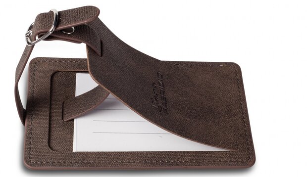 kofferlabels 12 x 7 cm bruin 2 stuks
