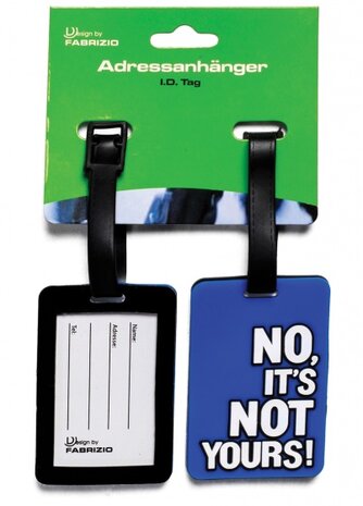 kofferlabels No, It&#039;s NOT Yours 7,5 x 5 cm blauw 2 stuks