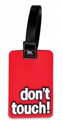 kofferlabels don&#039;t touch! 7,5 x 5 cm rood 2 stuks