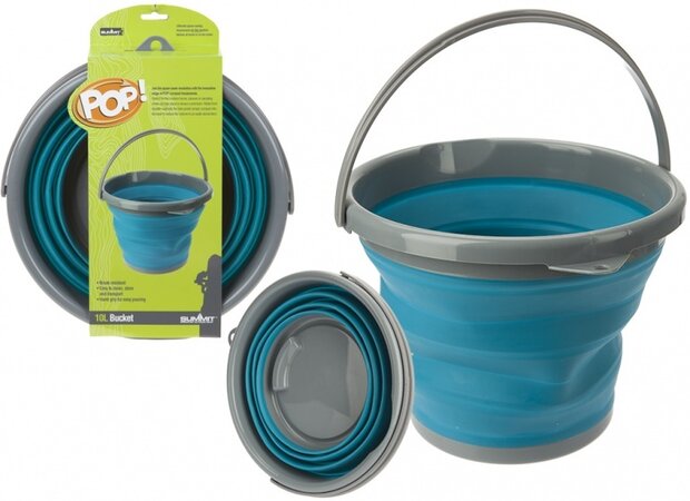 pop-up emmer siliconen/kunststof 10 liter blauw