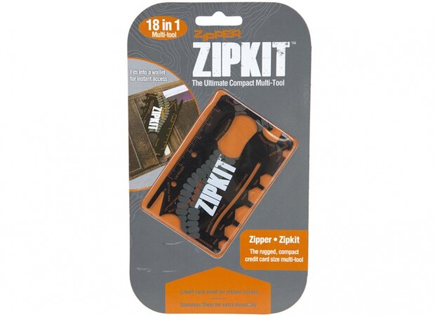 multi-tool Zipper 8,5 x 5,5 cm zwart