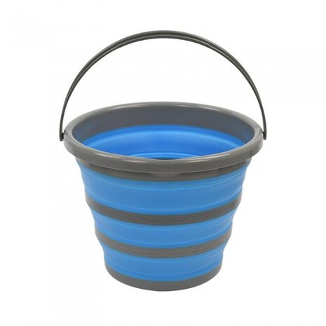opvouwbare emmer siliconen/kunststof 10 liter blauw