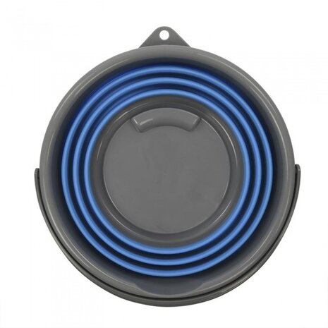 opvouwbare emmer siliconen/kunststof 10 liter blauw