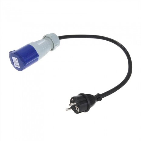 verloopkabel van Schuko-stekker naar CEE 40 cm 16A / 230 V