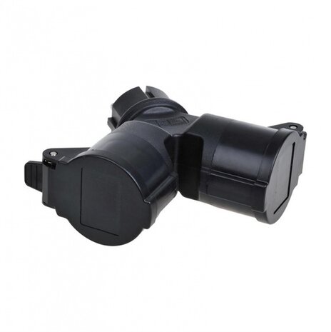 Schuko duo-splitter 16A zwart