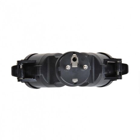 Schuko duo-splitter 16A zwart