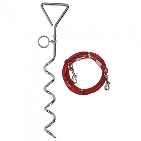 aanlegspiraal 40 cm met kabel 4,5 meter staal
