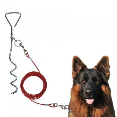 aanlegspiraal 40 cm met kabel 4,5 meter staal
