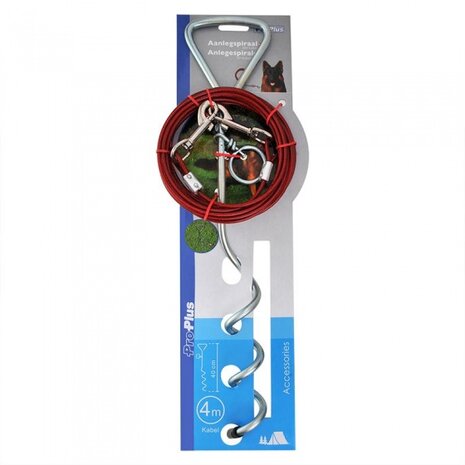 aanlegspiraal 40 cm met kabel 4,5 meter staal