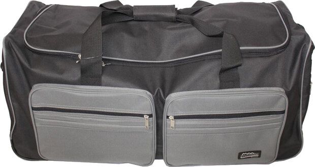 weekendtas trolley 91 liter polyester zwart/grijs