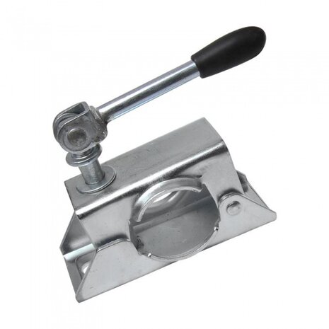 kantelbare klem voor neuswiel 48 mm staal 130 x 50 mm zilver