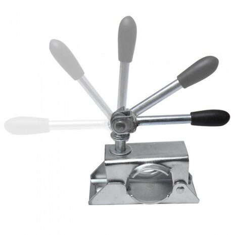 kantelbare klem voor neuswiel 48 mm staal 130 x 50 mm zilver