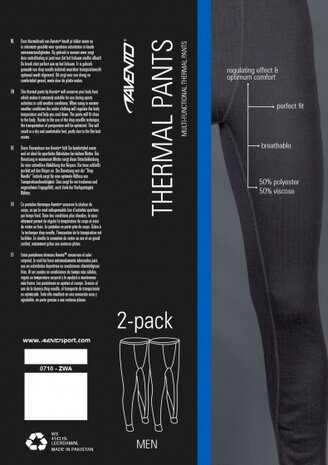 thermobroek 2-pack heren zwart maat M
