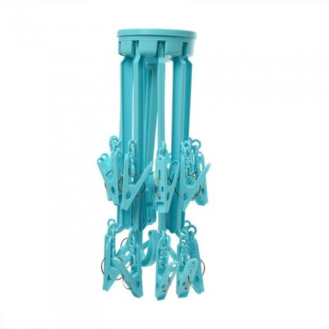 droogcarrousel met 18 knijpers 48 cm aqua