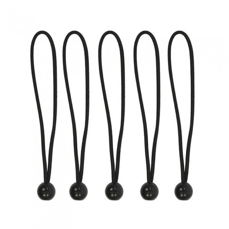 elastische tentspanner met bal 25 cm zwart 5 stuks