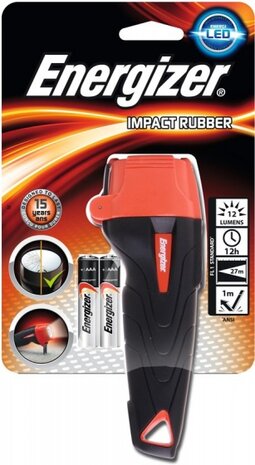 zaklamp Impact led batterij 60 lm 17,2 cm rood/zwart