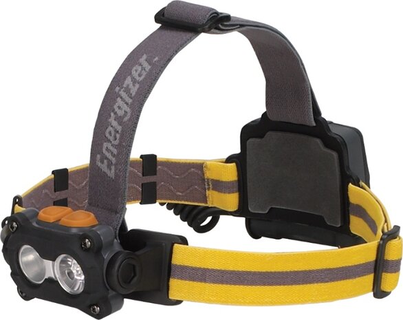 hoofdlamp met hoofdband 7,5 cm geel/grijs