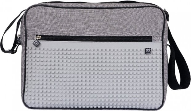 schoudertas met siliconen paneel 10 L grijs