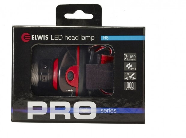 hoofdlamp 3 standen 5,5 cm zwart/rood