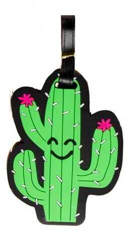 bagagelabel cactus 18 x 8 cm groen