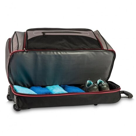 trolleytas 90 liter polyester zwart/grijs
