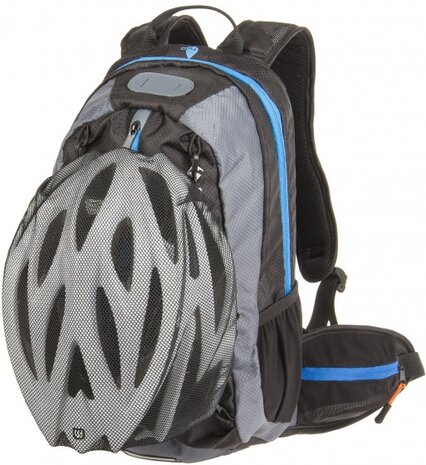 outdoor-rugzak met drinkwaterzak zwart/grijs 15 liter