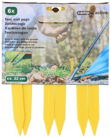 tentharingen 216 mm geel 6 stuks