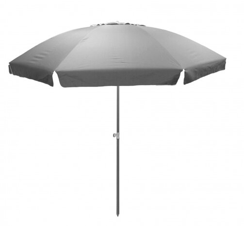strandparasol 240 cm polyester UV-bestendig grijs